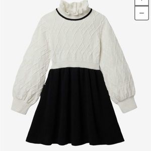 Janie and Jack Girls Black and White Dress Size 6